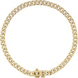 14K Gold Round Natural Diamond Accented Link Bracelet – 1mm Stones - Yellow Gold