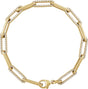 14K Gold Round Lab-Grown Diamond Accented Link Bracelet - Yellow Gold