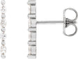 Platinum Marquise Natural Diamond Accented Bar Earrings
