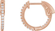 14K Gold Round Lab-Grown Diamond Inside-Outside Hoop Earrings - Rose Gold
