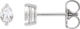 Platinum Natural Diamond Oval 2-Prong Stud Earrings