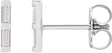 Platinum Natural Diamond Bar Earrings
