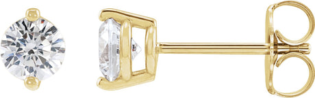 14K Gold Natural Diamond Round 2-Prong Stud Earrings - Yellow Gold