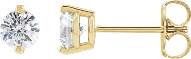 14K Gold Natural Diamond Round 2-Prong Stud Earrings - Yellow Gold