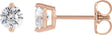 14K Gold Natural Diamond Round 2-Prong Stud Earrings - Rose Gold