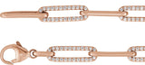 14K Gold Round Natural Diamond Accented Link Bracelet II - Rose Gold - view 2