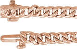 14K Gold Round Natural Diamond Accented Link Bracelet – 1mm Stones - Rose Gold - view 3