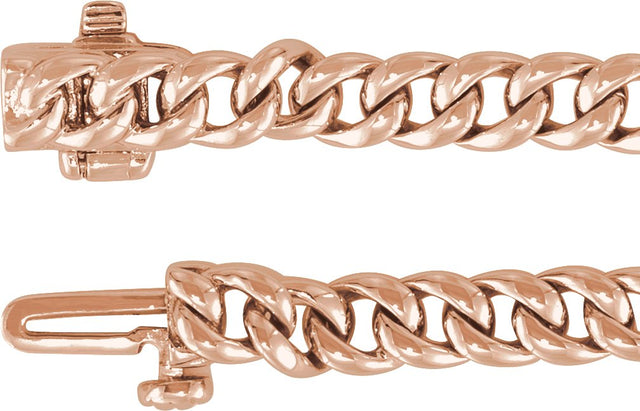 14K Gold Round Natural Diamond Accented Link Bracelet – 1mm Stones - Rose Gold - view 3