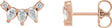 14K Gold Pear Natural Diamond Curved Bar Earrings - Rose Gold