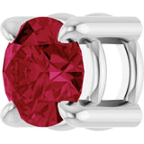 14K Gold Round Lab-Grown Ruby Solitaire Slide Necklace or Pendant - White Gold - view 2