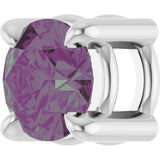 14K Gold Round Lab-Grown Alexandrite Solitaire Slide Necklace or Pendant - White Gold - view 2