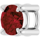 14K Gold Round Natural Mozambique Garnet Solitaire Slide Necklace or Pendant - White Gold - view 2