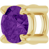 14K Gold Round Natural Amethyst Solitaire Slide Necklace or Pendant - Yellow Gold - view 2