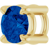 14K Gold Round Lab-Grown Blue Sapphire Solitaire Slide Necklace or Pendant - Yellow Gold - view 2
