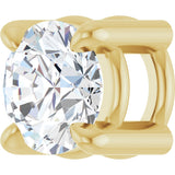 14K Gold Round Natural White Sapphire Solitaire Slide Necklace or Pendant - Yellow Gold - view 2