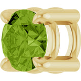 14K Gold Round Natural Peridot Solitaire Slide Necklace or Pendant - Yellow Gold - view 2