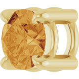 14K Gold Round Natural Citrine Solitaire Slide Necklace or Pendant - Yellow Gold - view 2