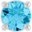 Platinum Round Natural Aquamarine Solitaire Slide Necklace or Pendant