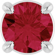 Platinum Round Natural Ruby Solitaire Slide Necklace or Pendant