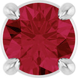 14K Gold Round Lab-Grown Ruby Solitaire Slide Necklace or Pendant - White Gold