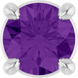 Platinum Round Natural Amethyst Solitaire Slide Necklace or Pendant