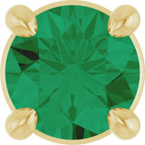 14K Gold Round Lab-Grown Emerald Solitaire Slide Necklace or Pendant - Yellow Gold
