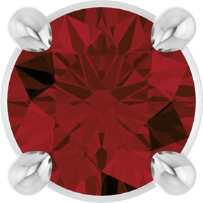 Platinum Round Natural Mozambique Garnet Solitaire Slide Necklace or Pendant