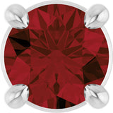 14K Gold Round Natural Mozambique Garnet Solitaire Slide Necklace or Pendant - White Gold