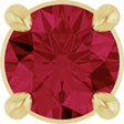14K Gold Round Natural Ruby Solitaire Slide Necklace or Pendant - Yellow Gold