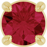 14K Gold Round Natural Ruby Solitaire Slide Necklace or Pendant - Yellow Gold