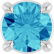 Platinum Round Natural Blue Zircon Solitaire Slide Necklace or Pendant
