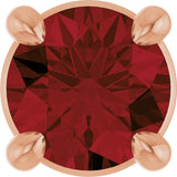 14K Gold Round Natural Mozambique Garnet Solitaire Slide Necklace or Pendant - Rose Gold