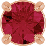 14K Gold Round Lab-Grown Ruby Solitaire Slide Necklace or Pendant - Rose Gold