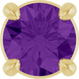 14K Gold Round Natural Amethyst Solitaire Slide Necklace or Pendant - Yellow Gold