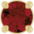 14K Gold Round Natural Mozambique Garnet Solitaire Slide Necklace or Pendant - Yellow Gold