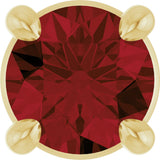 14K Gold Round Natural Mozambique Garnet Solitaire Slide Necklace or Pendant - Yellow Gold
