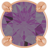14K Gold Round Lab-Grown Alexandrite Solitaire Slide Necklace or Pendant - Rose Gold