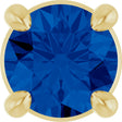 14K Gold Round Lab-Grown Blue Sapphire Solitaire Slide Necklace or Pendant - Yellow Gold