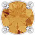 Platinum Round Natural Citrine Solitaire Slide Necklace or Pendant