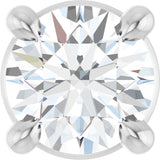Platinum Round Natural White Sapphire Solitaire Slide Necklace or Pendant