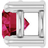 14K Gold Round Natural Ruby Solitaire Slide Necklace or Pendant - White Gold - view 3