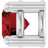 Platinum Round Natural Mozambique Garnet Solitaire Slide Necklace or Pendant - view 3