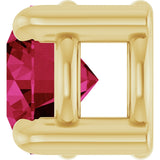 14K Gold Round Natural Ruby Solitaire Slide Necklace or Pendant - Yellow Gold - view 3