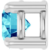 14K Gold Round Natural Blue Zircon Solitaire Slide Necklace or Pendant - White Gold - view 3
