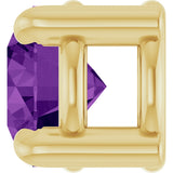 14K Gold Round Natural Amethyst Solitaire Slide Necklace or Pendant - Yellow Gold - view 3
