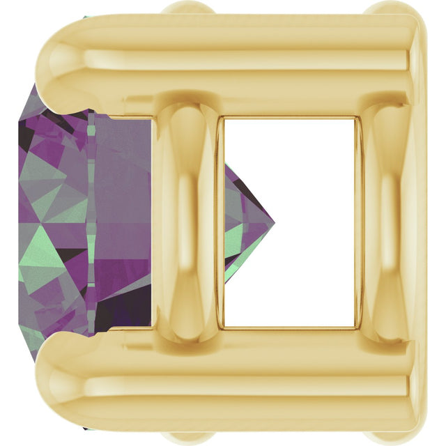 14K Gold Round Lab-Grown Alexandrite Solitaire Slide Necklace or Pendant - Yellow Gold - view 3