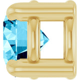 14K Gold Round Natural Aquamarine Solitaire Slide Necklace or Pendant - Yellow Gold - view 3