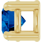 14K Gold Round Lab-Grown Blue Sapphire Solitaire Slide Necklace or Pendant - Yellow Gold - view 3