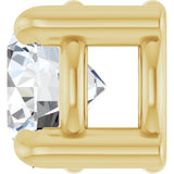 14K Gold Round Natural White Sapphire Solitaire Slide Necklace or Pendant - Yellow Gold - view 3
