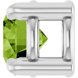 14K Gold Round Natural Peridot Solitaire Slide Necklace or Pendant - White Gold - view 3